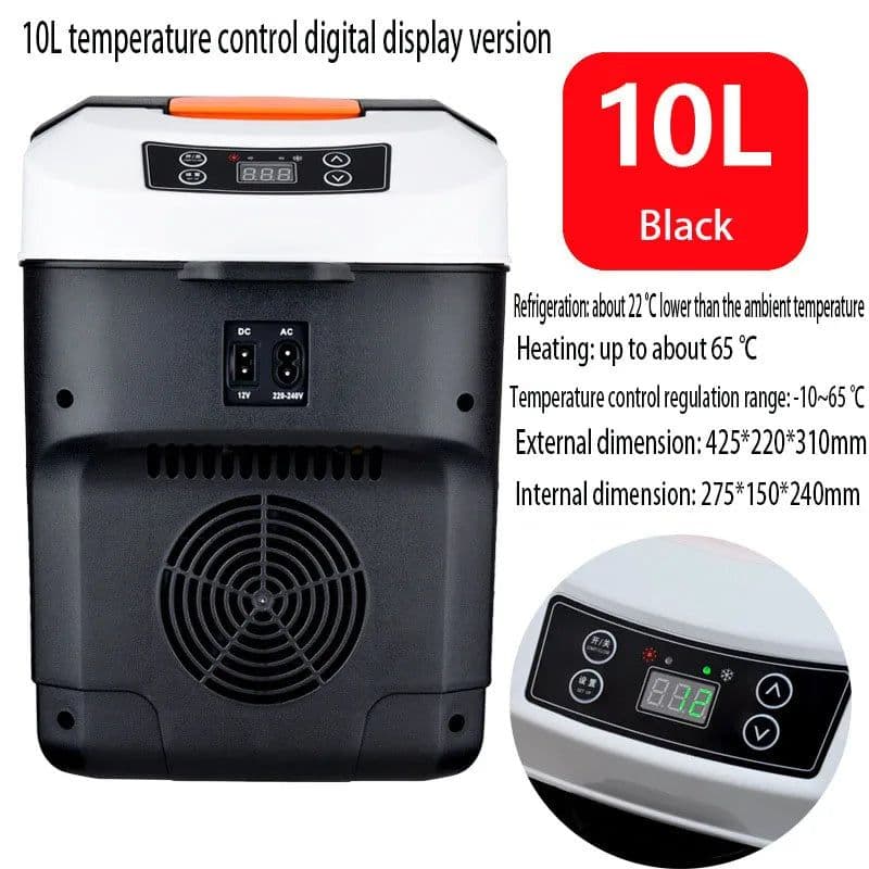 image-10L Car Refrigerator Mini Fridge Vehicle And Home Use Dormitory Truck Cold And Hot Dual-Use Temperature Control Digital Display