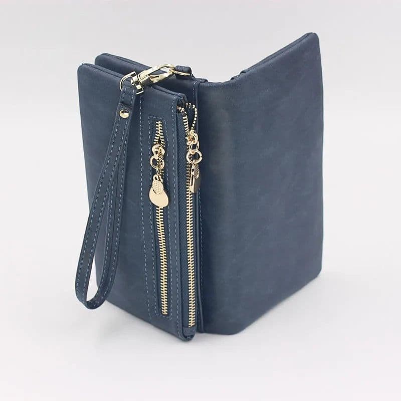 image-PUOU 2020 Fashion Zipper Purses Women's Wallets Envelop Long Wallet Women Long Section Clutch Wallet Soft PU Leather Money Bag