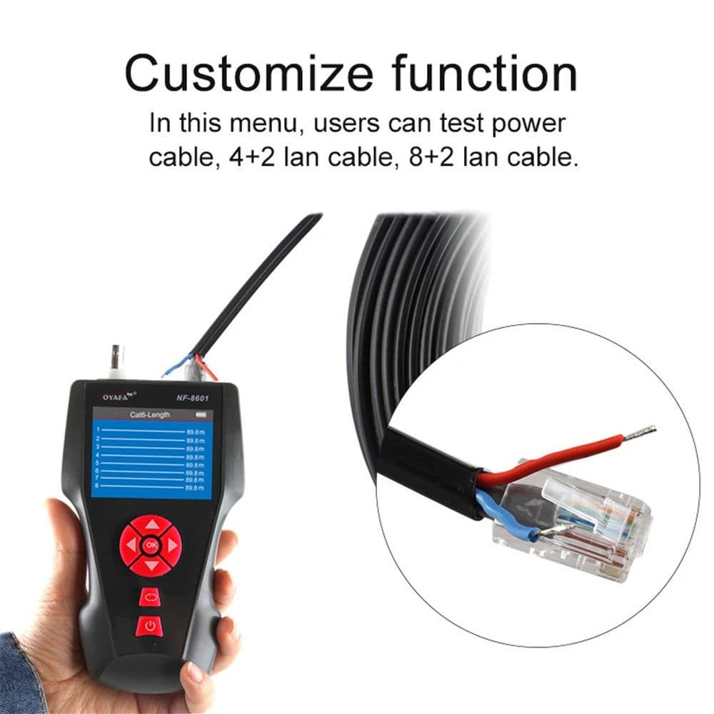 image-Original Noyafa NF-8601W Multifunction Network Cable Tester RJ45 RJ11 BNC POE PING Crosstalk Test Network Wire Cable Tracker