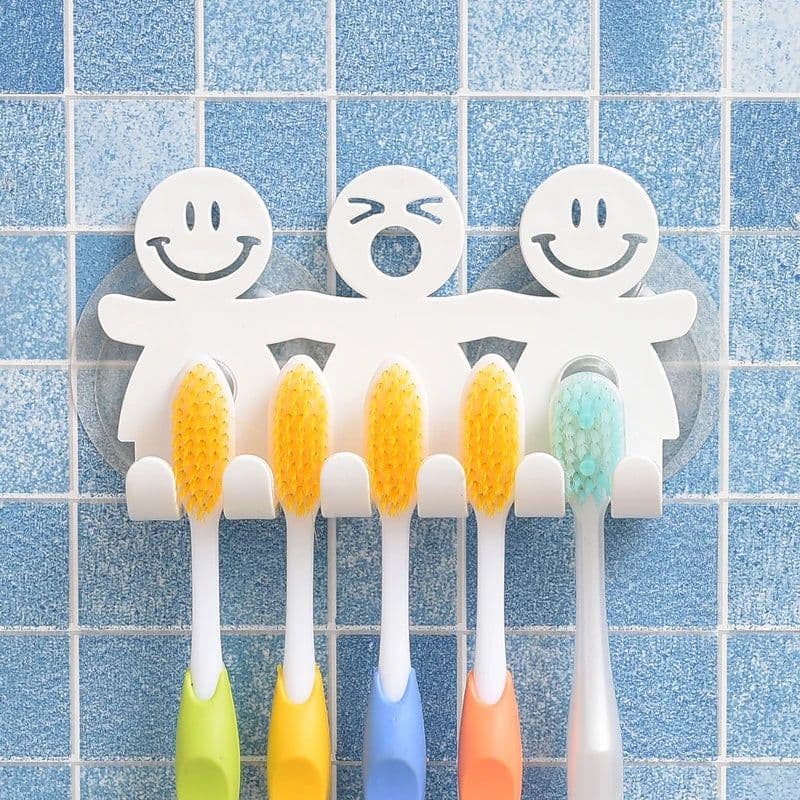 image-Bathroom cute Cartoon Sucker Toothbrush Holder / Suction Hooks Tooth Brush Holder new hot Suction Cup Toothbrush Rack Cap