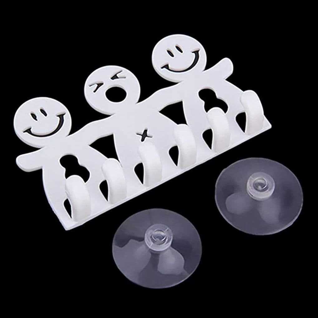 image-Bathroom cute Cartoon Sucker Toothbrush Holder / Suction Hooks Tooth Brush Holder new hot Suction Cup Toothbrush Rack Cap