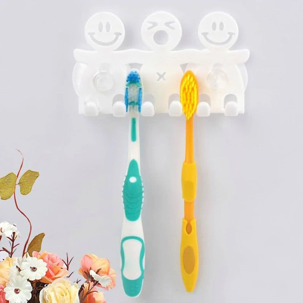 image-Bathroom cute Cartoon Sucker Toothbrush Holder / Suction Hooks Tooth Brush Holder new hot Suction Cup Toothbrush Rack Cap