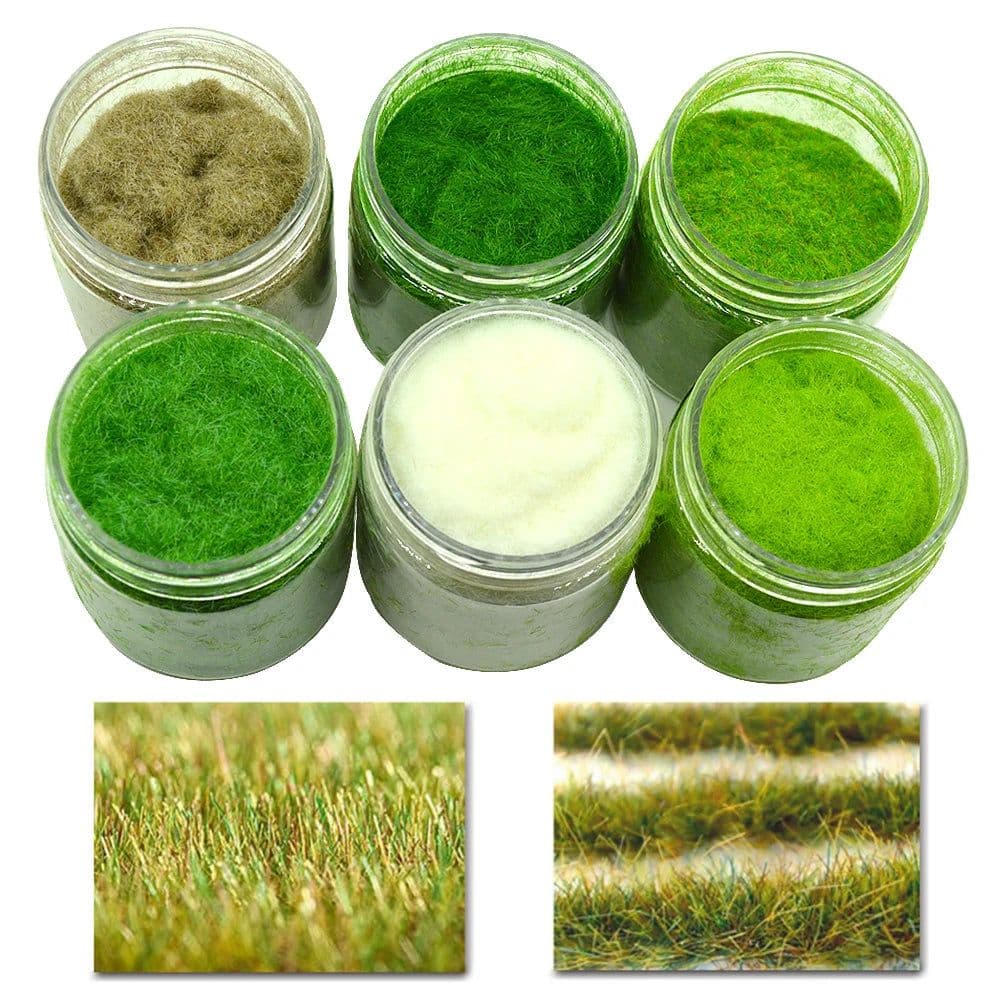 image-Static Grass Powder 3MM Turf Flocking Nylon Toy Model Scene Making 60g six-color / monochrome Diorama Sand table Simulation Tuft
