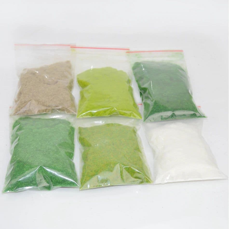 image-Static Grass Powder 3MM Turf Flocking Nylon Toy Model Scene Making 60g six-color / monochrome Diorama Sand table Simulation Tuft