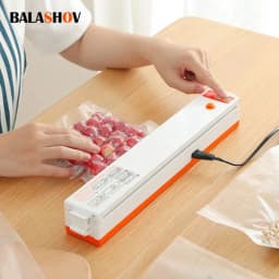image-Electric Vacuum Sealer Machine For Food Storage With 10pcs Free Food Saver Bags Automatic Vacuum Sealer Packaging Machine