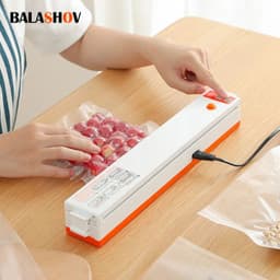 image-Electric Vacuum Sealer Machine For Food Storage With 10pcs Free Food Saver Bags Automatic Vacuum Sealer Packaging Machine