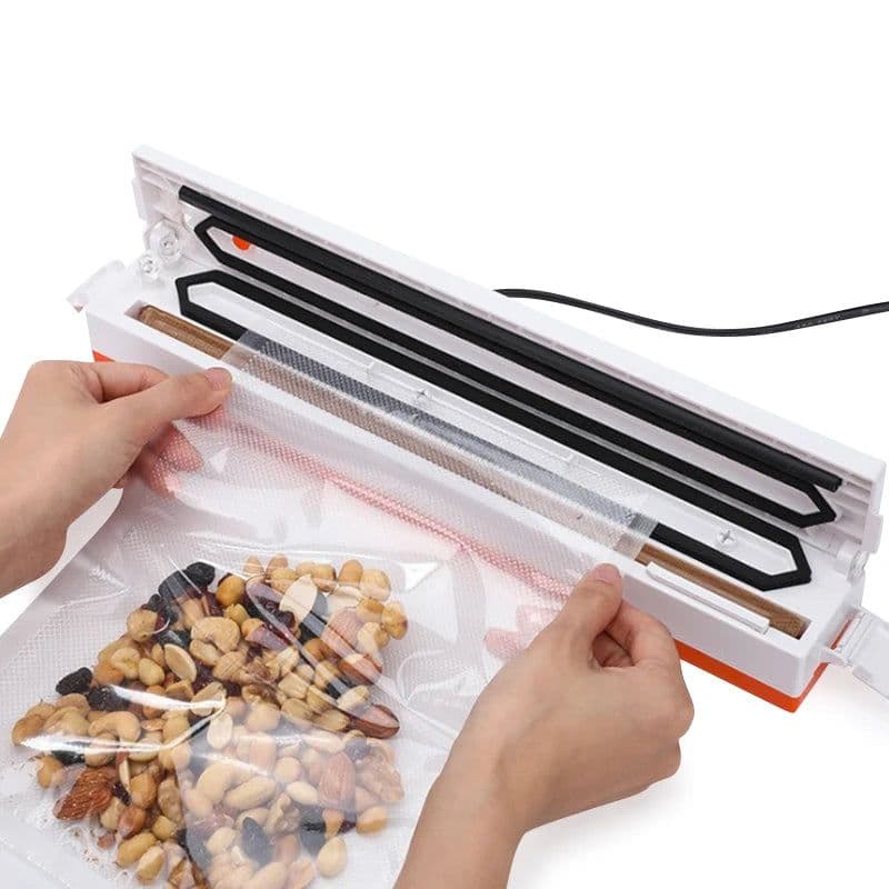 image-Electric Vacuum Sealer Machine For Food Storage With 10pcs Free Food Saver Bags Automatic Vacuum Sealer Packaging Machine