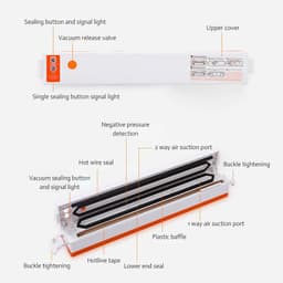 image-Electric Vacuum Sealer Machine For Food Storage With 10pcs Free Food Saver Bags Automatic Vacuum Sealer Packaging Machine