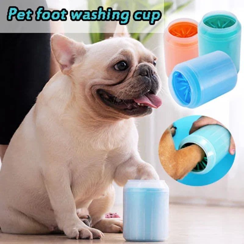 image-Dog Paw Cleaner Cup Soft Silicone Foot Cleaning Brush Portable Pet Dogs Towel Foot Washer Foot Cleaning Bucket Dog Accessories