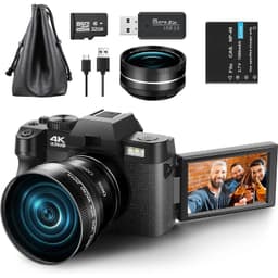 image-G-Anica Macro Lens 4K Digital Camera Flip Screen Selfie Camcorder 48MP Youtube Vlog WIFI Webcam Video Recorder 16X Digital Zoom