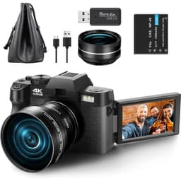 image-G-Anica Macro Lens 4K Digital Camera Flip Screen Selfie Camcorder 48MP Youtube Vlog WIFI Webcam Video Recorder 16X Digital Zoom