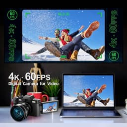 image-G-Anica Macro Lens 4K Digital Camera Flip Screen Selfie Camcorder 48MP Youtube Vlog WIFI Webcam Video Recorder 16X Digital Zoom