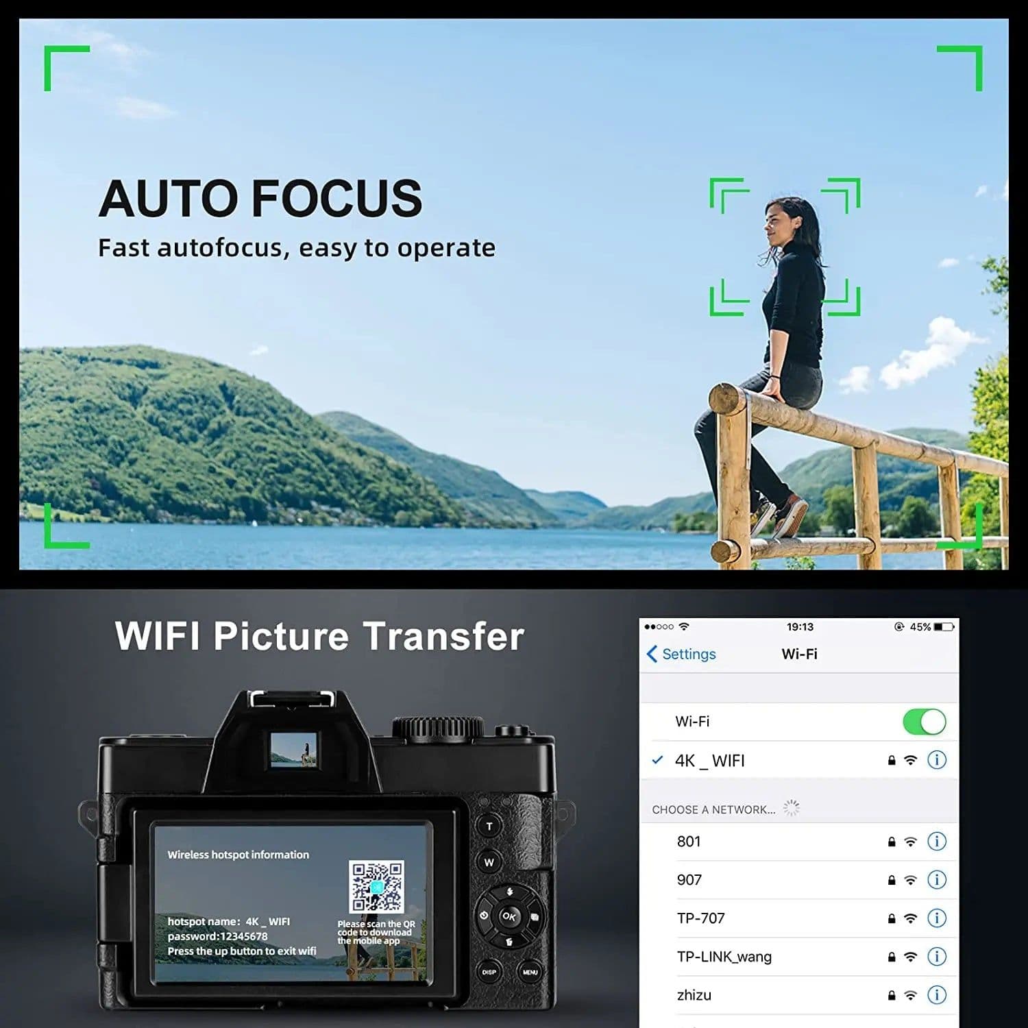 image-G-Anica Macro Lens 4K Digital Camera Flip Screen Selfie Camcorder 48MP Youtube Vlog WIFI Webcam Video Recorder 16X Digital Zoom