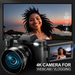 image-G-Anica Macro Lens 4K Digital Camera Flip Screen Selfie Camcorder 48MP Youtube Vlog WIFI Webcam Video Recorder 16X Digital Zoom
