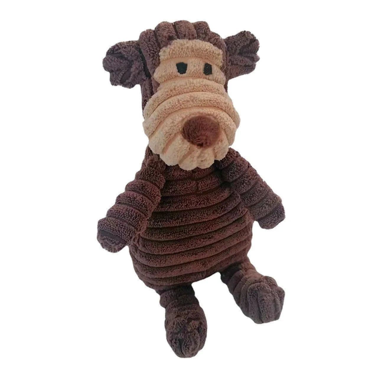 image-Plush Dog Toy Animals Shape Bite Resistant Squeaky Toys Corduroy Dog Toys for Small Large Dogs Puppy Pets Training Accessories