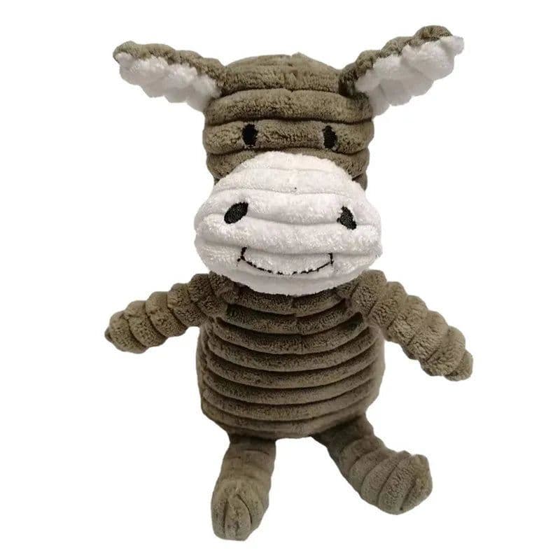 image-Plush Dog Toy Animals Shape Bite Resistant Squeaky Toys Corduroy Dog Toys for Small Large Dogs Puppy Pets Training Accessories