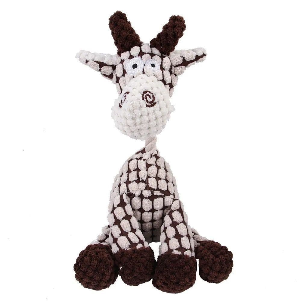 image-Plush Dog Toy Animals Shape Bite Resistant Squeaky Toys Corduroy Dog Toys for Small Large Dogs Puppy Pets Training Accessories