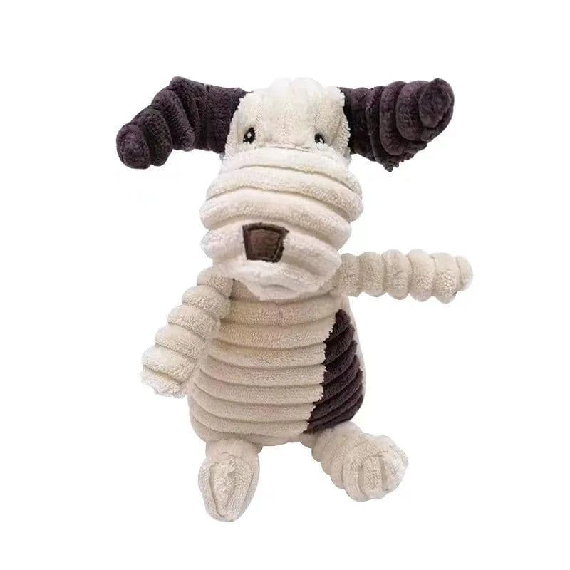 image-Plush Dog Toy Animals Shape Bite Resistant Squeaky Toys Corduroy Dog Toys for Small Large Dogs Puppy Pets Training Accessories
