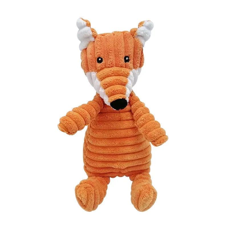 image-Plush Dog Toy Animals Shape Bite Resistant Squeaky Toys Corduroy Dog Toys for Small Large Dogs Puppy Pets Training Accessories