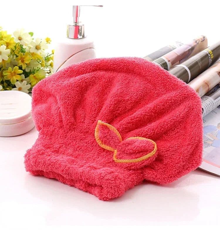 image-1pc Microfibre Bowknot Wrap Towel Quick Hair Drying Bath Towels Spa Bowknot Wrap Towel Hat Cap for Bath Bathroom Accessories