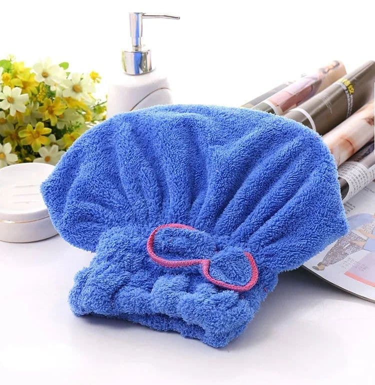 image-1pc Microfibre Bowknot Wrap Towel Quick Hair Drying Bath Towels Spa Bowknot Wrap Towel Hat Cap for Bath Bathroom Accessories