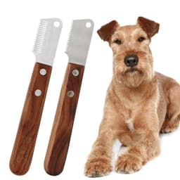 image-Professional Grooming Dog Comb Stainless Steel Wooden Handle Stripping Knife Pet Hair Remover Pluck Excess Undercoat accessories