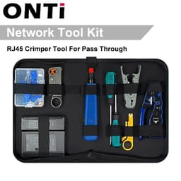 image-ONTi RJ45 Cat7/6/6A/5E Connector , RJ45 Crimper Tool Pass Through Crimp with Replacement Blade Ethernet Cable Stripper