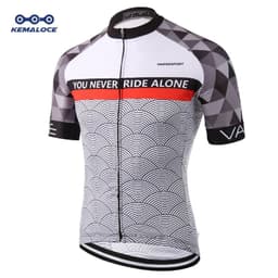 image-KEMALOCE 2022 Cycling Jersey Professional Men Road Race Reflective Men Gray Bicycle Shirt Hidden Zipper Eco-Friendly Bike Jersey