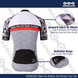 image-KEMALOCE 2022 Cycling Jersey Professional Men Road Race Reflective Men Gray Bicycle Shirt Hidden Zipper Eco-Friendly Bike Jersey