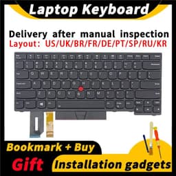 image-Laptop Replacement Keyboard for Lenovo ThinkPad E480 E485 E490 E495 L380 L390 L480 R480 T480S L490 T490 T495 01YP400 01YP280