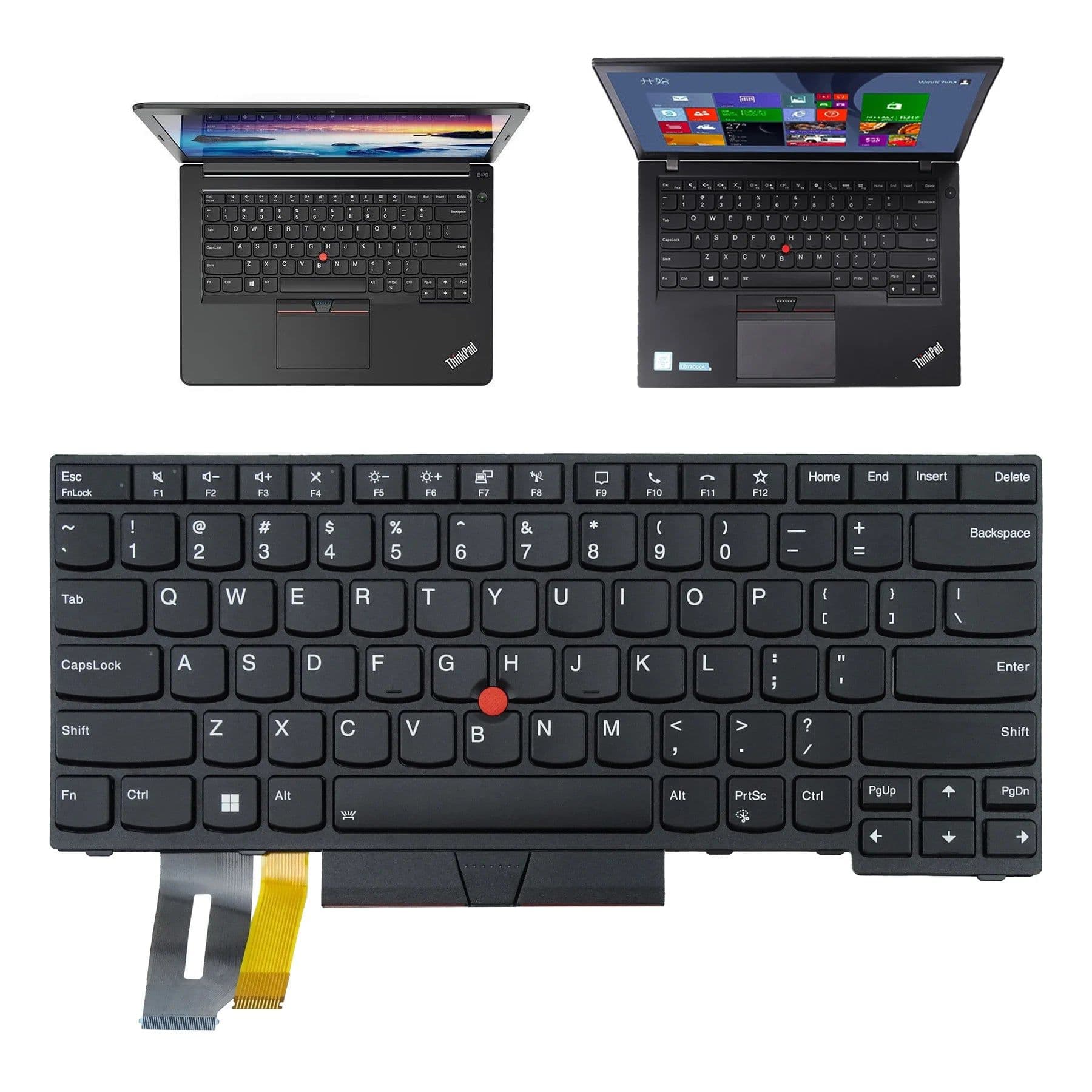 image-Laptop Replacement Keyboard for Lenovo ThinkPad E480 E485 E490 E495 L380 L390 L480 R480 T480S L490 T490 T495 01YP400 01YP280