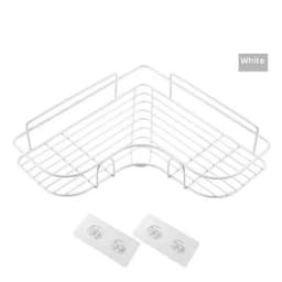 image-Bathroom kitchen Punch Corner Frame Shower Shelf Wrought Iron Shampoo Storage Rack Holder with Suction Cup bathroom accessories