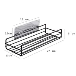 image-Bathroom kitchen Punch Corner Frame Shower Shelf Wrought Iron Shampoo Storage Rack Holder with Suction Cup bathroom accessories