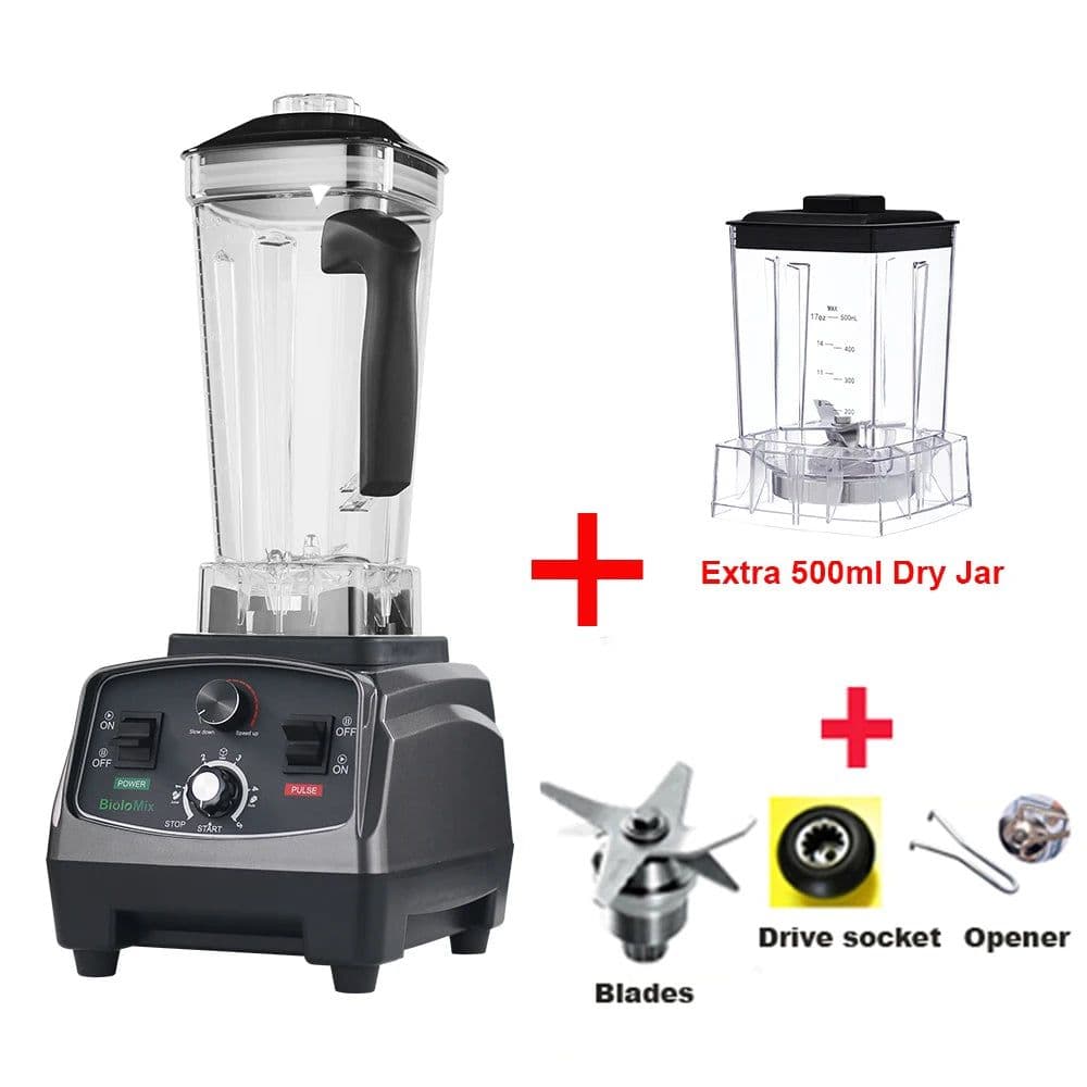image-BioloMix 3HP 2200W Heavy Duty Commercial Grade Timer Blender Mixer Juicer Fruit Food Processor Ice Smoothies BPA Free 2L Jar