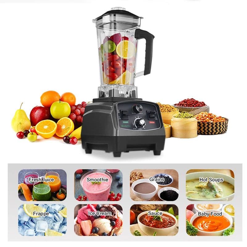 image-BioloMix 3HP 2200W Heavy Duty Commercial Grade Timer Blender Mixer Juicer Fruit Food Processor Ice Smoothies BPA Free 2L Jar