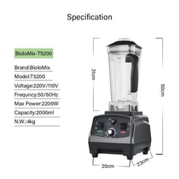 image-BioloMix 3HP 2200W Heavy Duty Commercial Grade Timer Blender Mixer Juicer Fruit Food Processor Ice Smoothies BPA Free 2L Jar