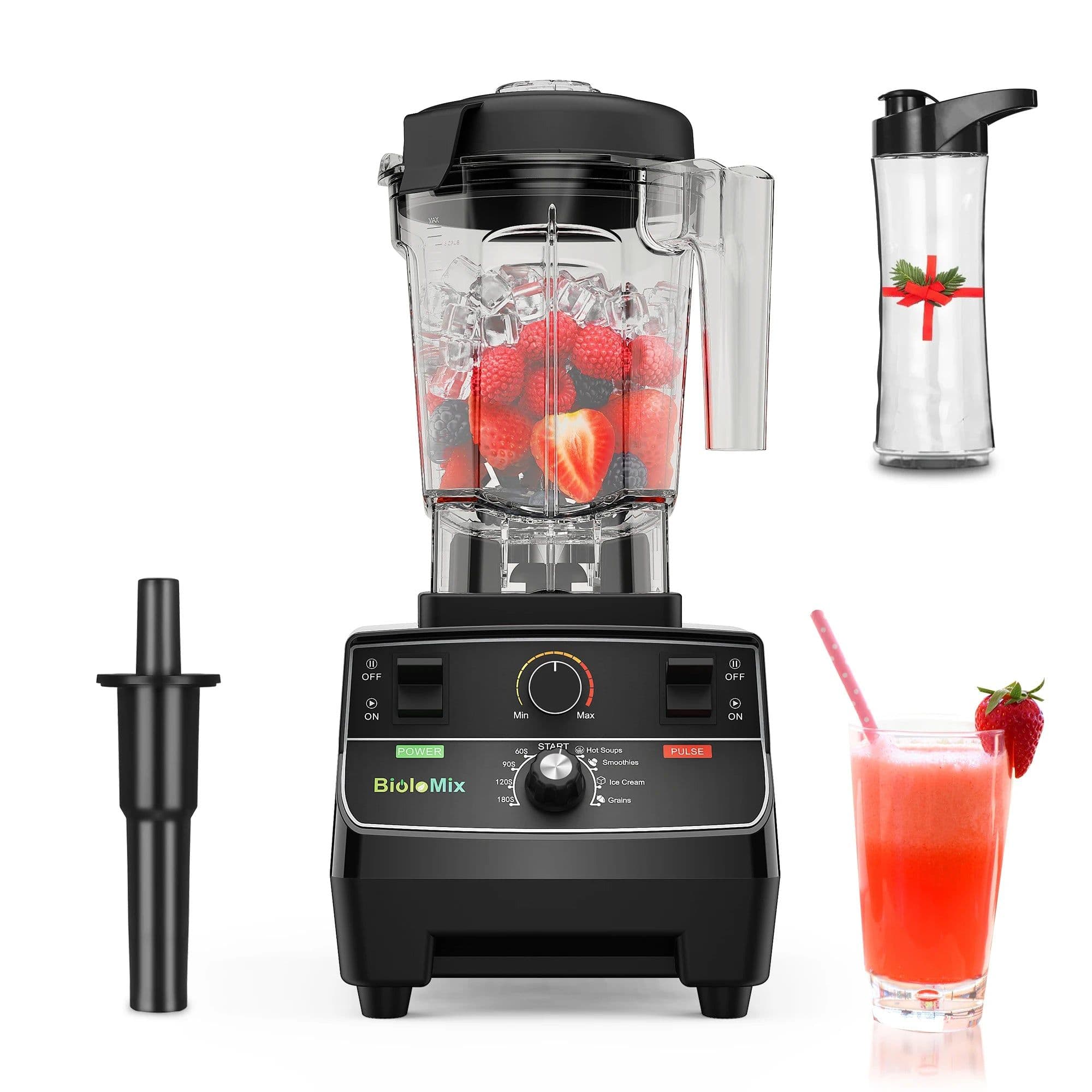 image-BioloMix 3HP 2200W Heavy Duty Commercial Grade Timer Blender Mixer Juicer Fruit Food Processor Ice Smoothies BPA Free 2L Jar