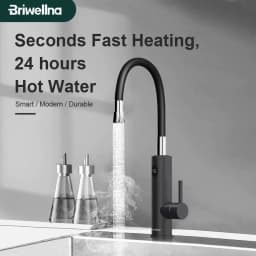 image-Briwellna Electric Water Heater 220V 2 in 1 Kitchen Faucet Tankless Water Heater Tap With Universal Spout Electric Faucet
