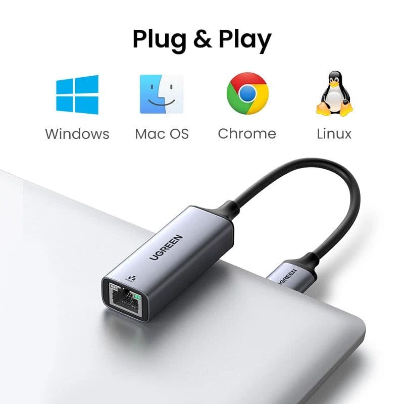 image-UGREEN USB Ethernet Adapter USB3.0 1000Mbps USB RJ45 Network Card for Laptop Xiaomi Mi Box S Nintendo Switch PC Internet USB Lan