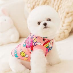 image-Fashion Print Dog Down Jacket Cute Soft Dog Clothes Winter Cat Jacket Coat Warm Puppy Costume Chihuahua French Bulldog Clothes