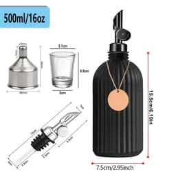 image-500ml/16Oz Mouthwash Dispenser for Bathroom Reusable Mouthwash Strips Bottle Gravity Pour Spout Mouth Wash Decanter Container
