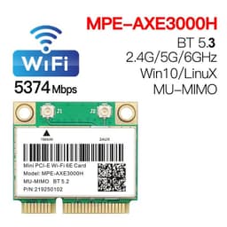 image-WiFi 6E AX210HMW Bluetooth 5.3 Mini PCI-E Wifi Card For Intel AX210 5374Mbps 802.11ax 2.4G/5G/6G WiFi 6 AX200 Wireless Adapter