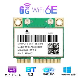 image-WiFi 6E AX210HMW Bluetooth 5.3 Mini PCI-E Wifi Card For Intel AX210 5374Mbps 802.11ax 2.4G/5G/6G WiFi 6 AX200 Wireless Adapter
