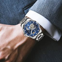 image-GLENAW Rotating Earth Double Second Hand WristWatch Men Automatic Mechanical Watch Starry Sky Stainless Steel Leather Watchband