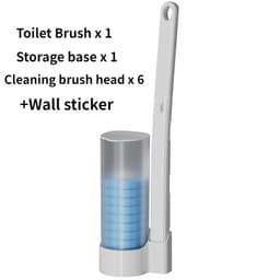 image-Disposable Toilet Brush Wall-Mounted Cleaning Tool for Bathroom Replacement Brush Head Wc Accessories