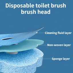 image-Disposable Toilet Brush Wall-Mounted Cleaning Tool for Bathroom Replacement Brush Head Wc Accessories