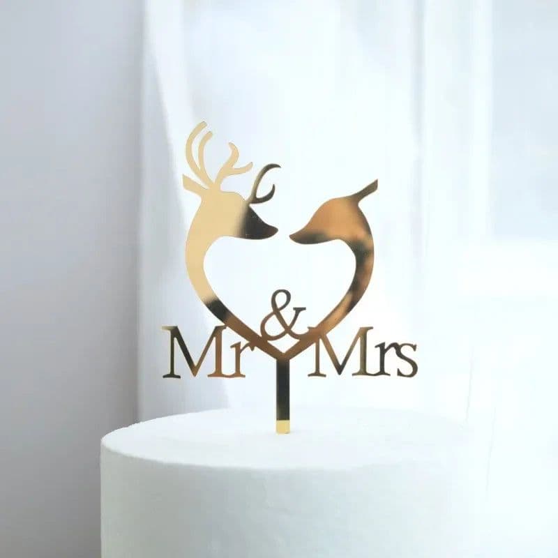 image-New Gold Mr&Mrs Wedding Cake Topper Rose Gold Bride and Groom Acrylic Cake Topper for Wedding Engagement Party Cake Decorations