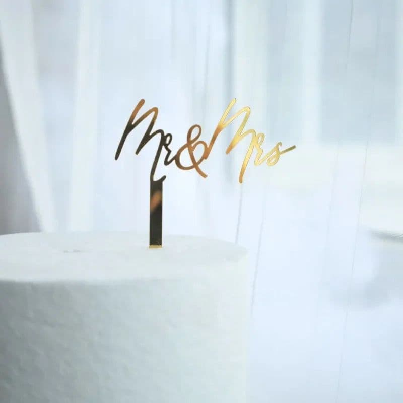 image-New Gold Mr&Mrs Wedding Cake Topper Rose Gold Bride and Groom Acrylic Cake Topper for Wedding Engagement Party Cake Decorations