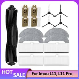 image-Dust Bag Kit Accessories For Imou L11 L11 Pro Robot Vacuum Cleaner Spare Part Main Spin Edge Side Brush Hepa Filter Mop Rag