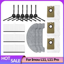 image-Dust Bag Kit Accessories For Imou L11 L11 Pro Robot Vacuum Cleaner Spare Part Main Spin Edge Side Brush Hepa Filter Mop Rag